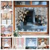 Non Adhesive Window Film 2Pcs Christmas Clings, Static Glass Sticker, Holiday Decal with Snowflakes Lantern Removable Decals and Balls Patterns,
