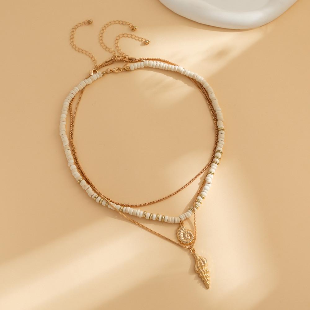 Eye-catching Alloys And Soft Clay Seashell Necklace For Fashionable Beach Vacations