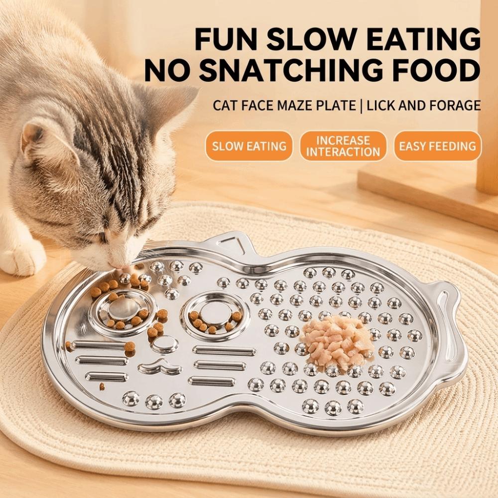 Non‑slip Lick Pad Slow Eating Dog Enrichment Feeder New Stainless Steel Lick Mat  Dogs & Cats,
