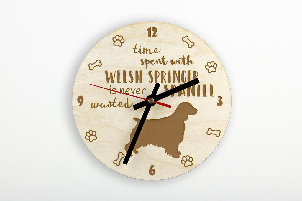 Welsh Springer Spaniel, Welsh Springer, Welsh Starter - clock with dog, wooden clock with engraving, personalised clock by Art-Dog