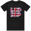 Men's Led Zeppelin Union Jack Type Slim Fit T-shirt Large Black