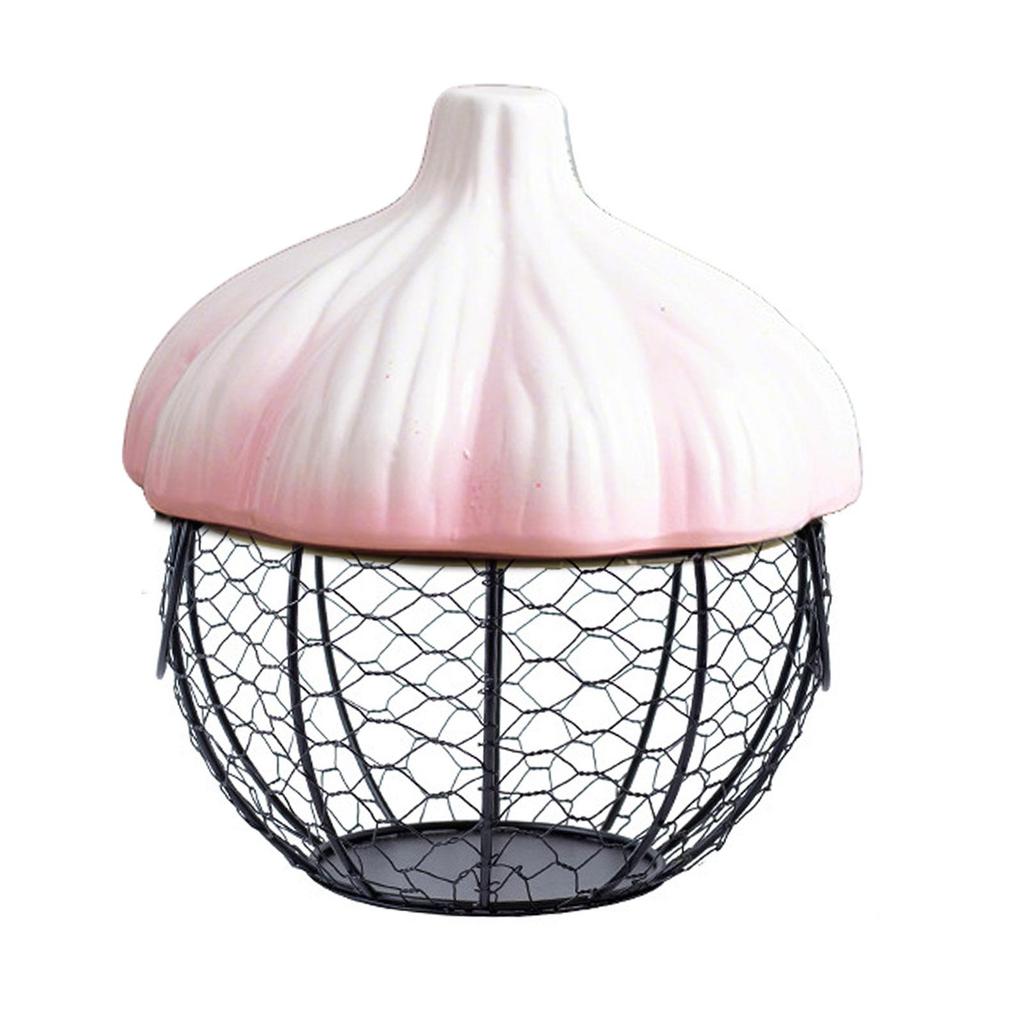 Kitchen Supplies Ceramic Holder Fruit Basket for Garlic Ginger Egg Storage Basket Farmhouse Decor