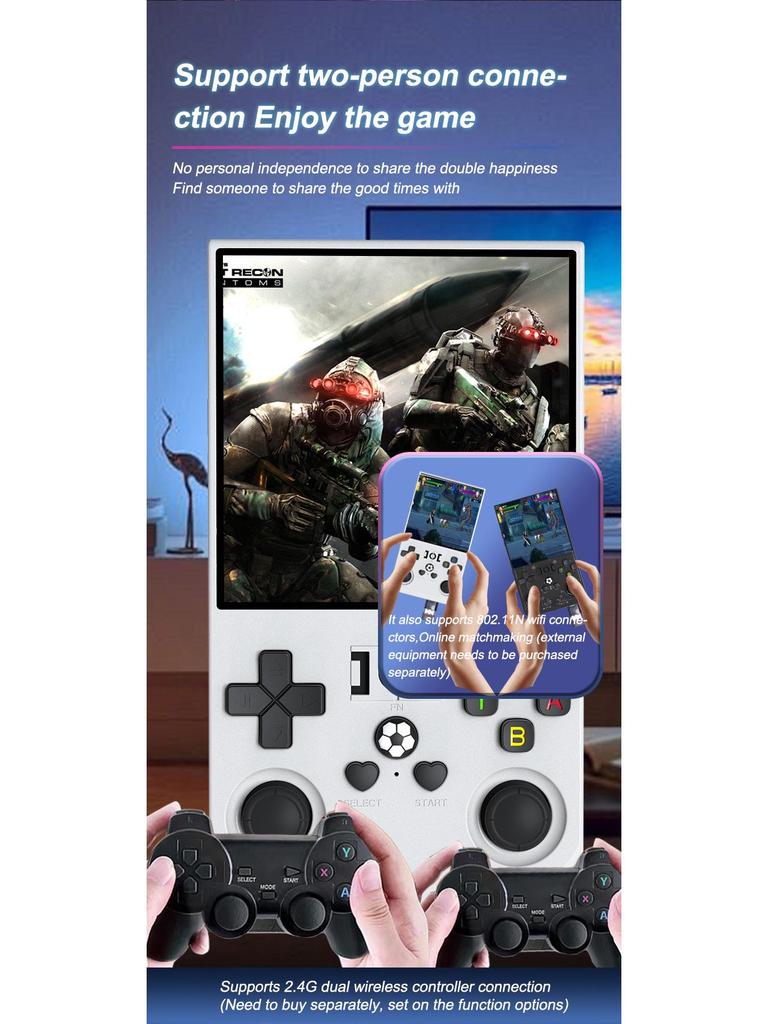 R36sMAX Handheld Game Console: 4.0-inch HD Screen, Dual Joystick, Retro Arcade Style