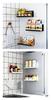 Magnetic Kitchen Rack, Bathroom Rack, Spice Rack, Shelf, Refrigerator Rack, Washing Machine Storage, Set of 2 with Hooks, White