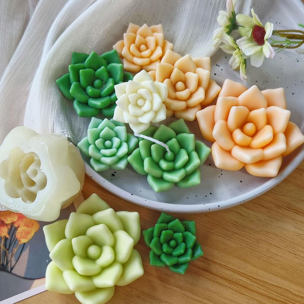 Succulent Plant Candle Gypsum Mold Nonstick Aromatherapys Silicone Molds Desktops Ornament Mold Home Decoration Molds