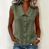 Women Elegant Commuter Sleeveless Button Cardigan Top, Fashion Blouse for Summer
