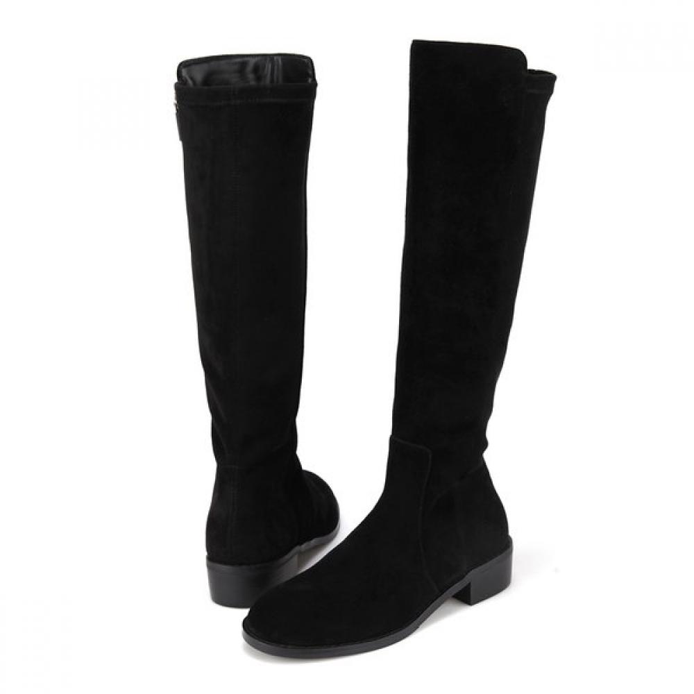 BARBARA Leather Suede Stretch 3cm Long Boots Bbi839bk