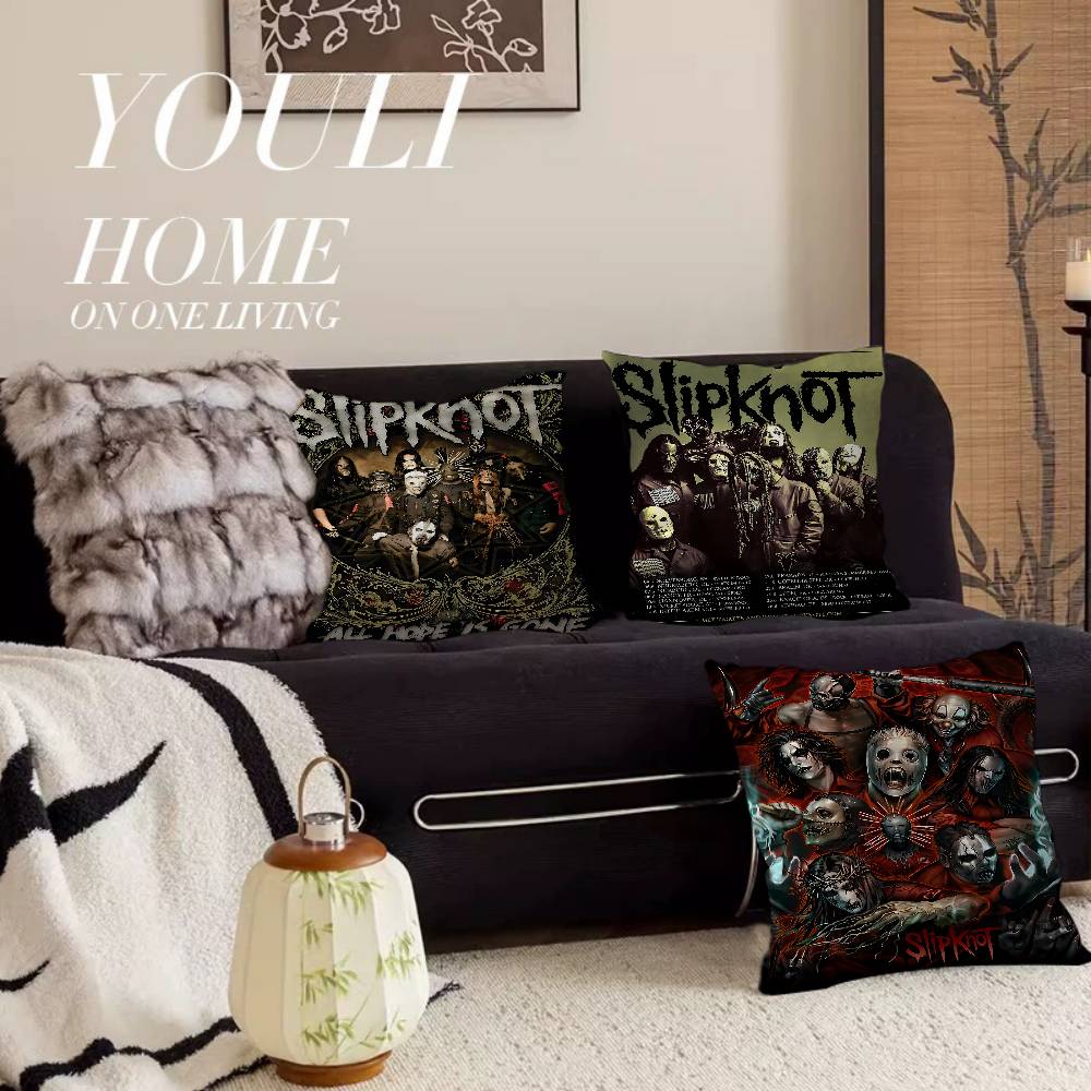 Band Rap Music S-Slipknot Cushion Cover Inches Farmhouse Decor Home Throw Pillow Covers For Couch Decorations
