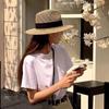 Hollow Panama Hat French Webbing Holiday Jazz Hat Knitted Topper Beach Photo Ambience Sun Hat