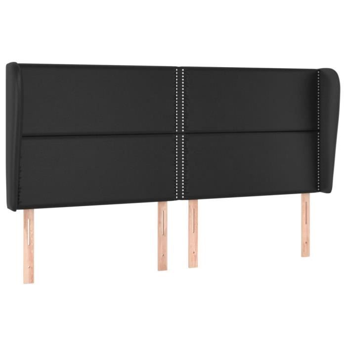 VidaXL Tête de lit avec oreilles Noir 183x23x118-128 cm Similicuir3117918
