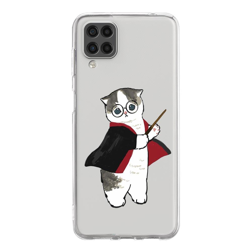 Cute Cat Cartoon Phone Case For Samsung Galaxy A51 A71 A21S A12 A11 A31 A41 A01 A03S A13 A33 A73 A53 A52 A32 5G A23 Clear Cover