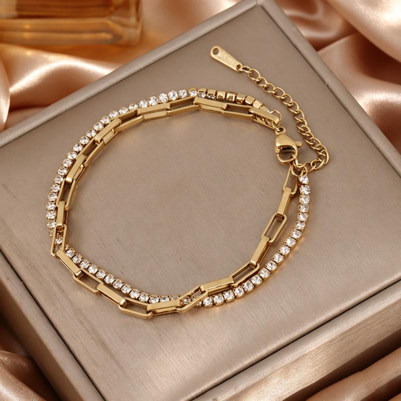 18K Gold Plated Titanium Steel Bracelet - Colorfast, Stylish, and Versatile Stainless Steel Jewelry