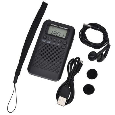 Hrd-104 Pocket Am Fm Radio LCD Digital Radio-frequency Display Rechargeable Mini Stereo Radio With Driver Speaker