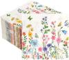 100Pcs 2-Ply Disposable Floral Paper Napkins 15.7x13 Inches for Dinner Party Wedding Birthday & Baby Shower