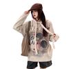 2024 A/W Rhinestone Mickey Hoodie Sweater - Women's Loose Knit Top in Versatile Lazy Style