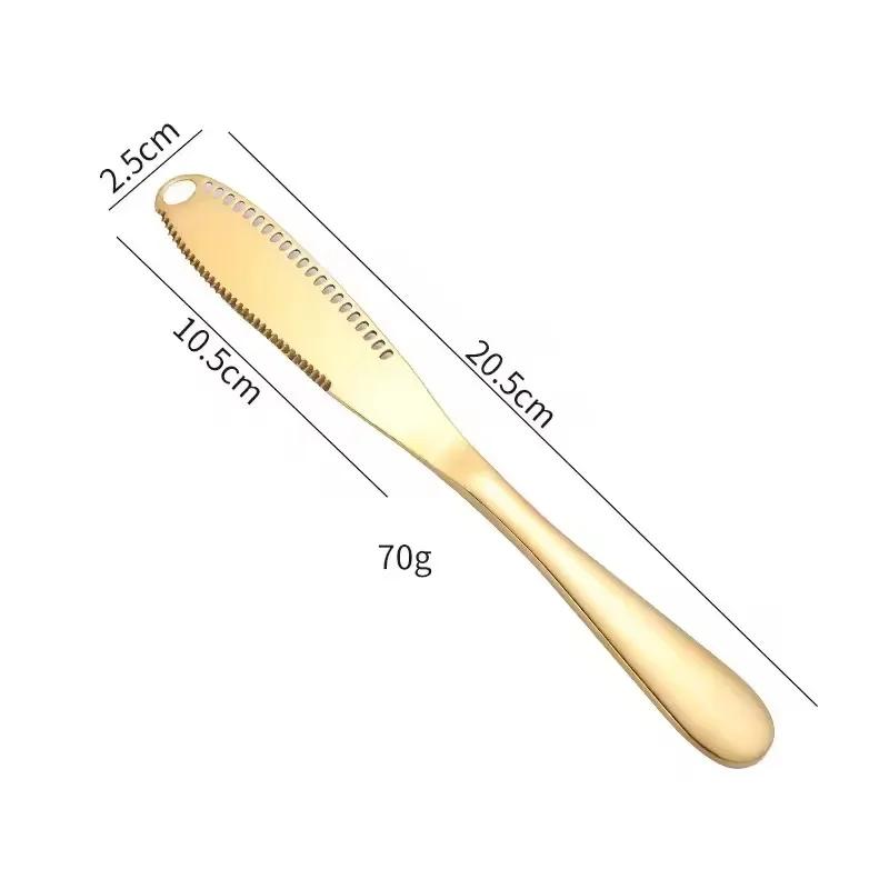 Coltello per burro Fori Coltello per formaggio Coltello per dessert Coltello per marmellata in acciaio inossidabile Posate Panna per toast Panna per pane Taglia formaggio Attrezzi da cucina