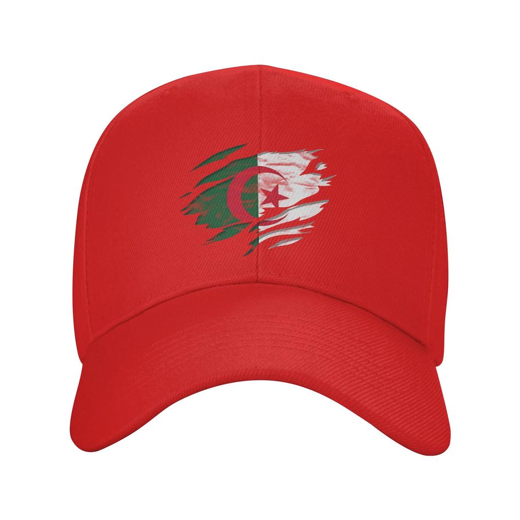 Summer Casual Baseball Cap Ripped Rip Open Algeria Flag Hiking Fishing Trucker Hat For Unisex Unisex SunProof Trendy Baseball Cap