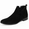 Fashion Men's Chelsea Boots High Quality Square Head Men Shoes Versatile Fashion Mens Short Boots Trend Leather Ankle Boots Botas Hombre
