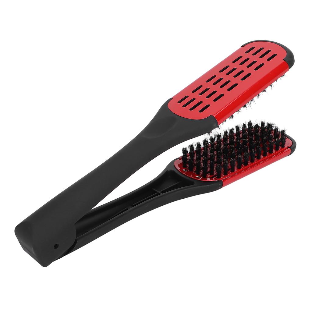 Double Sided Brush Clamp Multifunctional Hair Brush Straightener Styling Tool for Women Men