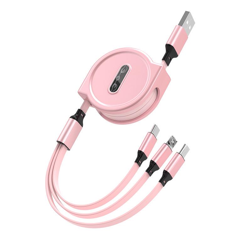 Universal 3-in-1 Fast Charging Cable: Compatible with Apple, Android, and Type-C Devices