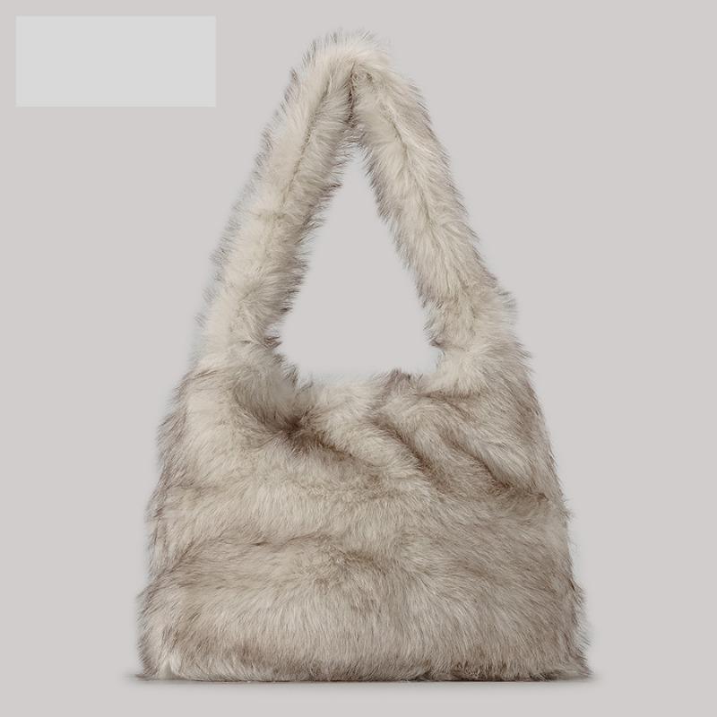 

Niche Design Plush Underarm Bag Slouchy Искусственный мех Сумка Зимняя меховая сумка для женщин бежевый