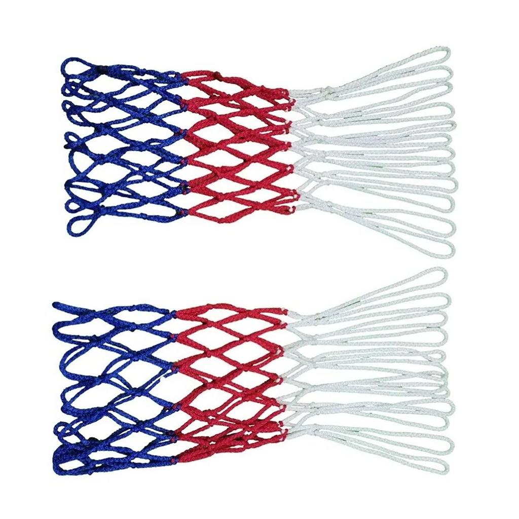 2 Pcs Basketball Net Replacement Heavy Duty 12 Loops Rainproof Sunscreen for All Weather White Red