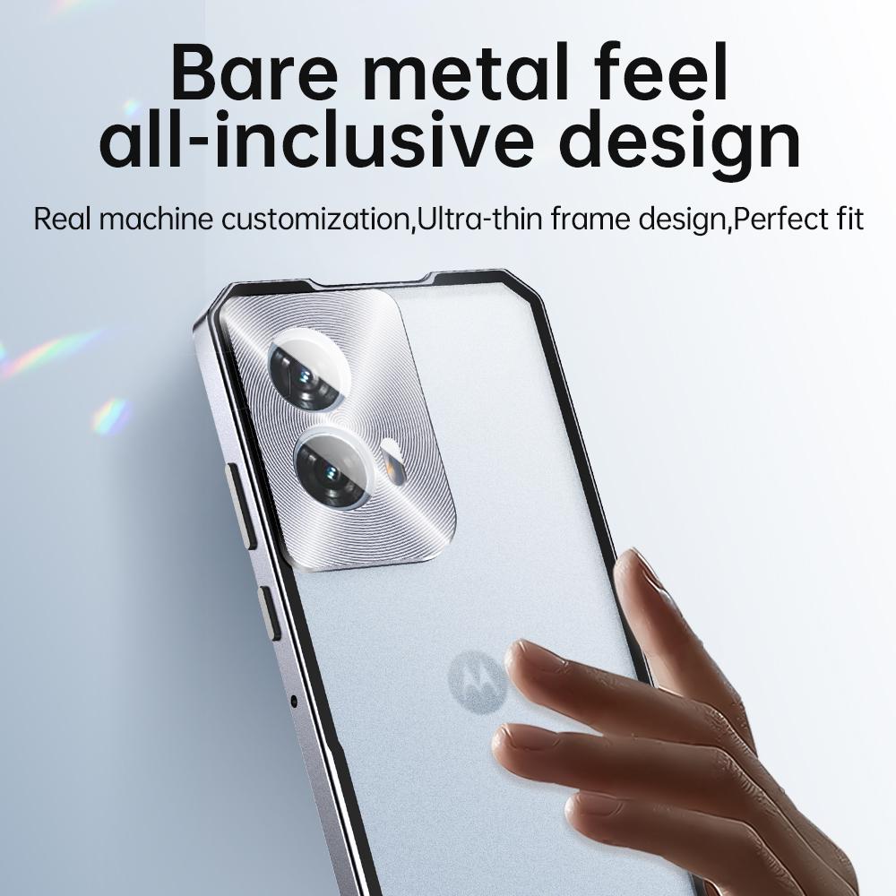 Push Up Detachable Case For  Moto Edge 50 Fusion Ultra Pro Translucent Frosted Removable Backboard Metal Frame Bumper Grip Cover