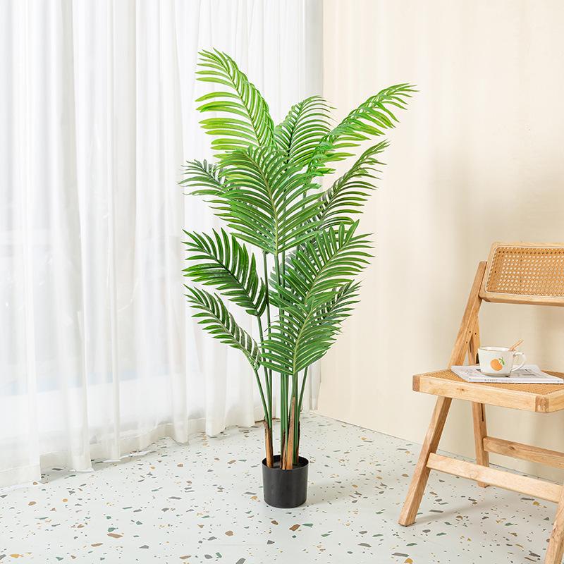 Artificial Areca Palm Potted Tree Floor-standing Outdoor Palm Tree Home Living Room Decoration Artificial Plant Tree 100cm-200cm