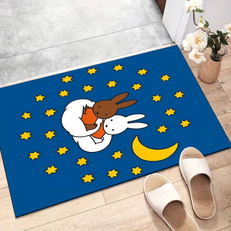 1pc Miffy1 Design Printed Area Rug Carpet for Bedroom Living Room Home Decor Rugs Mat Non Slip Mat Rug for Bedside