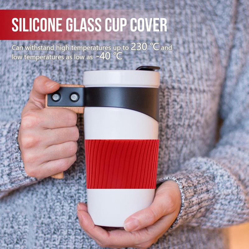 Manicotto per Tazza in Silicone Riutilizzabile Antiscivolo Isolamento Termico Colorato Copritazza per Caffè Freddo Caldo Bottiglia d'Acqua Tazze Accessorio