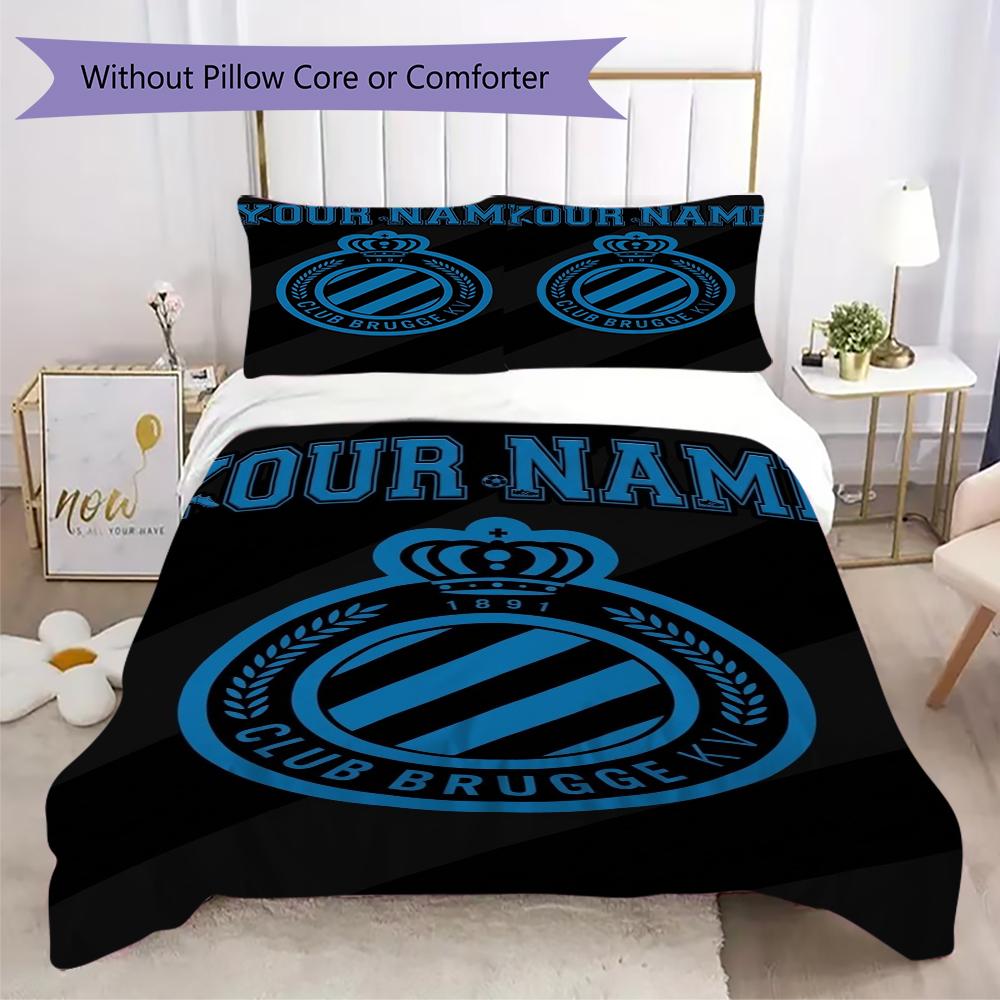 Custom Name Club Brugge Kv Pattern Bedding Uilt Set Uilt Cover Pillowcase Home Decoration Birthday Gift (1*duvet Cover+2*pillowcase Without Core)
