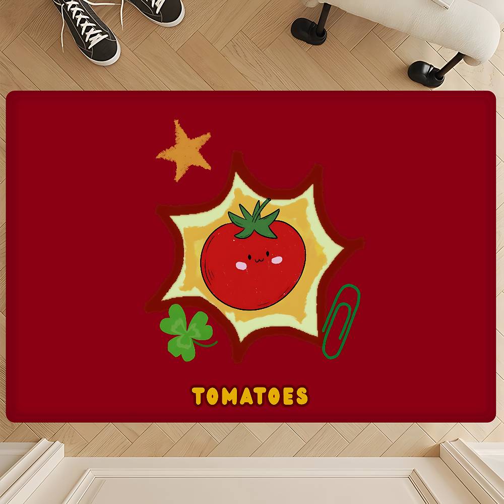 Cartoon Tomato Pattern Entrance Door Mat Nordic Style Home Doormat Bathroom-Toilet Mats Bedroom Hotel Decor Mat