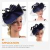 SOIMISS Navy Blue Fascinator Hat Headband for Women, Cocktail Tea Party Straw Headdress, Vintage Wedding Bridal 1920s Style, Elegant Special Occasion