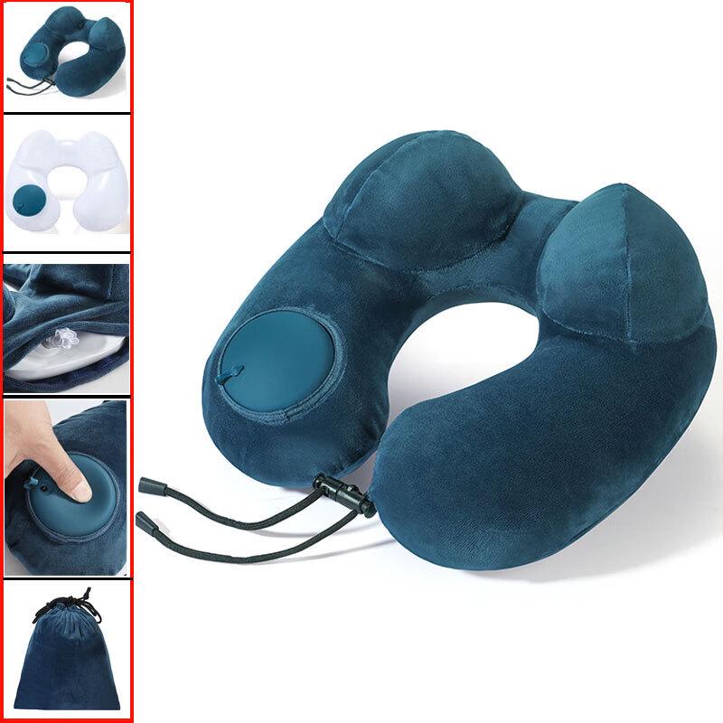 OEING Upgraded Press-Type Inflatable Travel U-Pillow