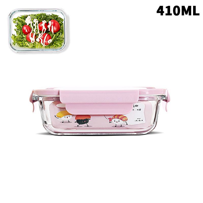 1/2/3 Fack Förtjockad Läckagesäker Mikrovågsugnssäker Matlåda Hög Borosilikatglas Bento-låda Med Lock Lufttäta Matlådor