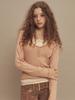SETSETSET Lace Layered Henley Neck Tee Coral