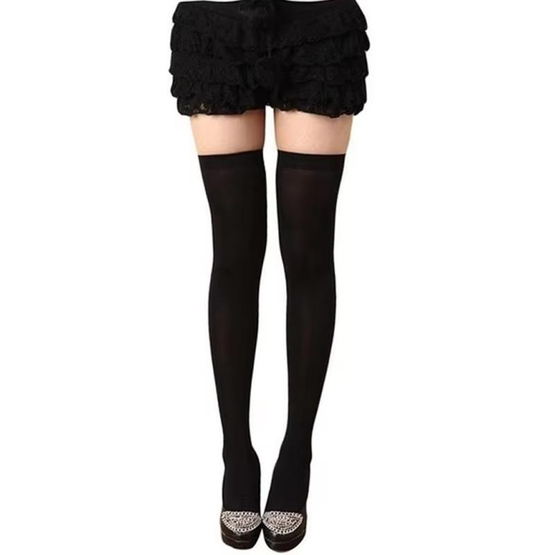 Black White Sexy Overknee Long Socks Women Sweet Girls Lolita Bowknot Thigh High Fishnet Stockings Gothic Punk Lace Mesh Legging