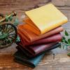 LITSTA Combination Color Business Card Holder Wide Gusset Plenty Italian Leather Yellow YELLOW (pueblo)