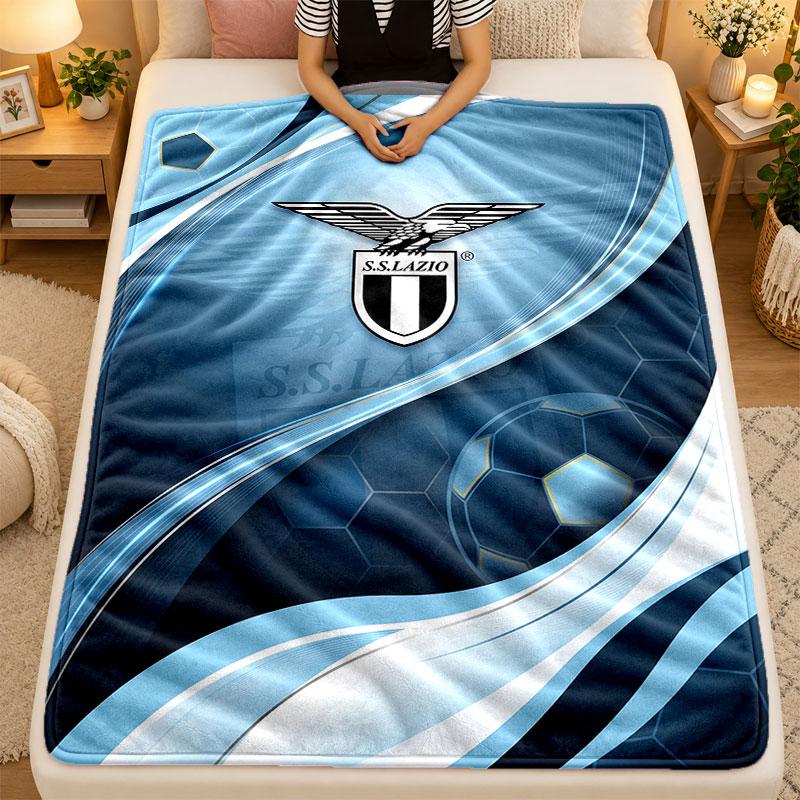 Flannel BlanketLazio FC Warm Soft Throw Blanket for Indoor Sofa Bed Living Room Use
