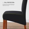 Jacquard Chair Cover Stretch XL Size Long Back Dining Chair Covers Anti-dirty Seat Slipcovers for Wedding Dining Room Kitchen