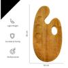 Wooden Painting Palette - 36x20cm Handmade Paint Palette with Thumb Hole for Acrylic, Oil, Watercolor,
