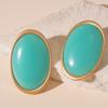 Retro Minimalist Oval Resin Earrings Comfortable Sterling Silver Posts Geometric Statement Jewelry