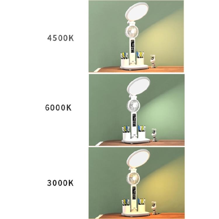 LED Ambient Light Lamp For Desk, 3200mAh Rechargeable Battery/USB Charging Table Lamp Fan for Study, Desk Reading Lamp