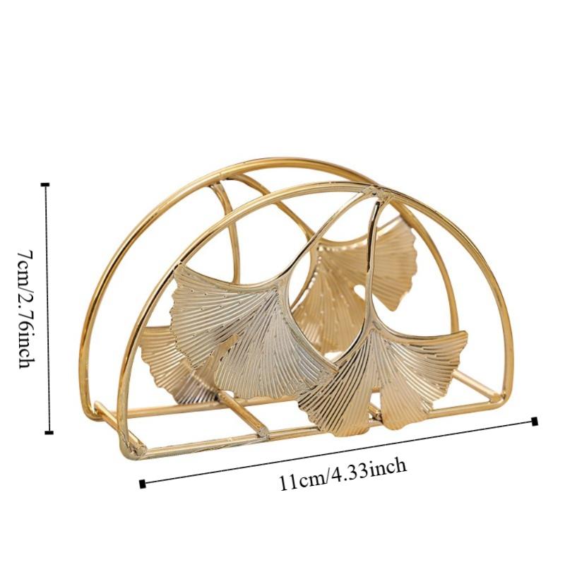 Fashion Nordic Style Vertical Napkin Dispenser Metal Vintage Gold Color Paper Organizer Desktop Size Napkin Holder Table
