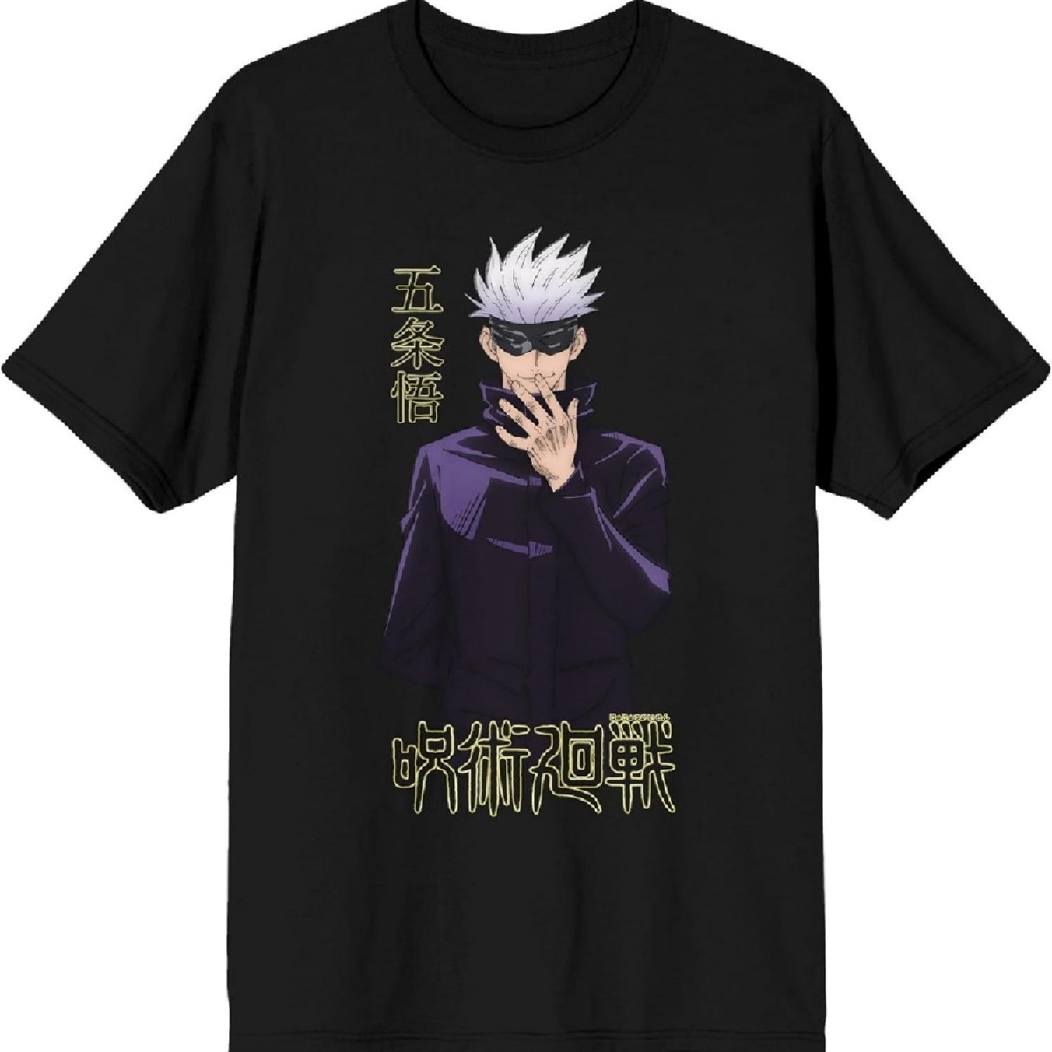 

Bioworld Jujutsu Kaisen Годжо Сатору Мужская черная футболка с коротким рукавом для выступлений XXXXXL чёрный