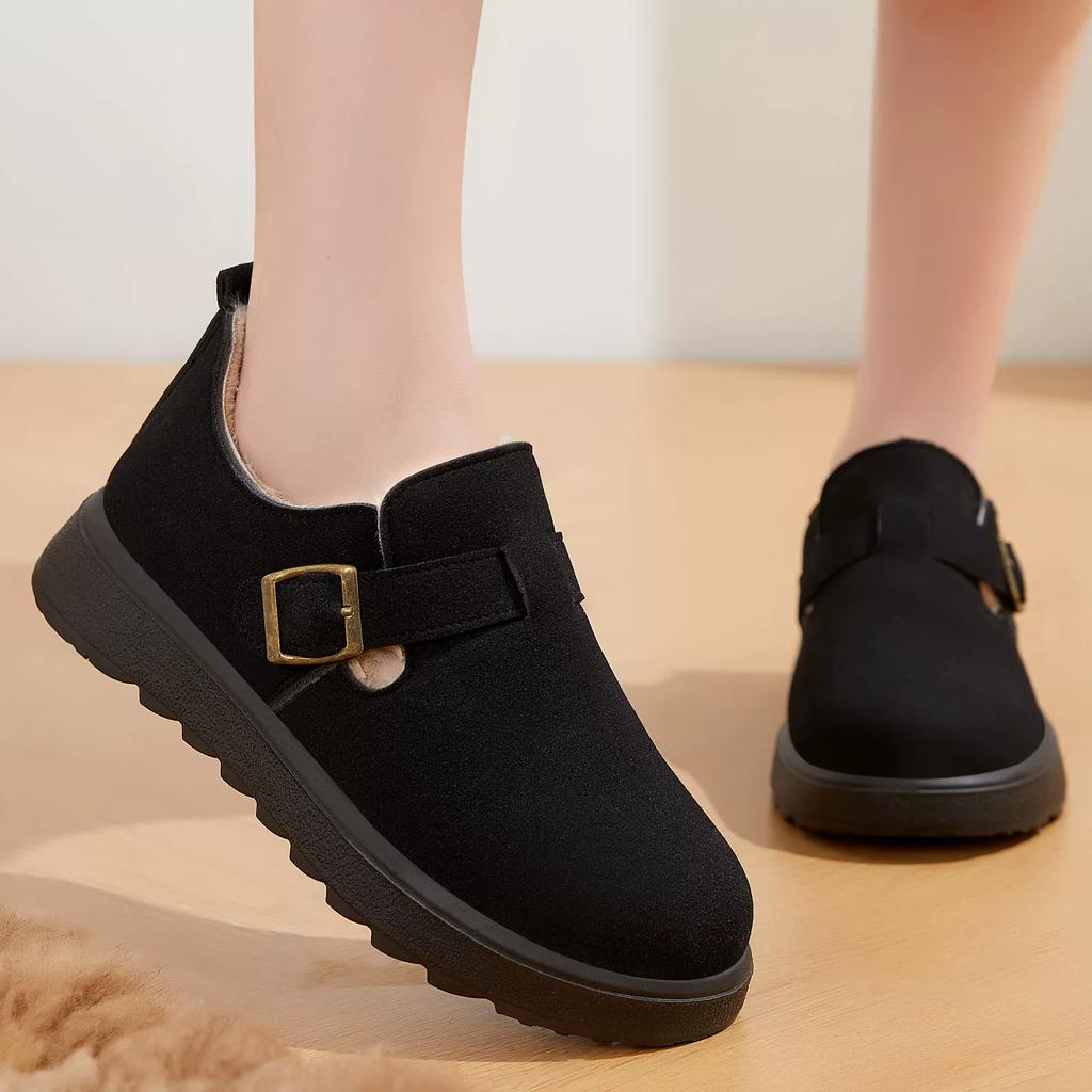 Snow Boots Warm Cotton Boots Versatile Ankle Boots Fleece and Thickened Boots Cotton Shoes