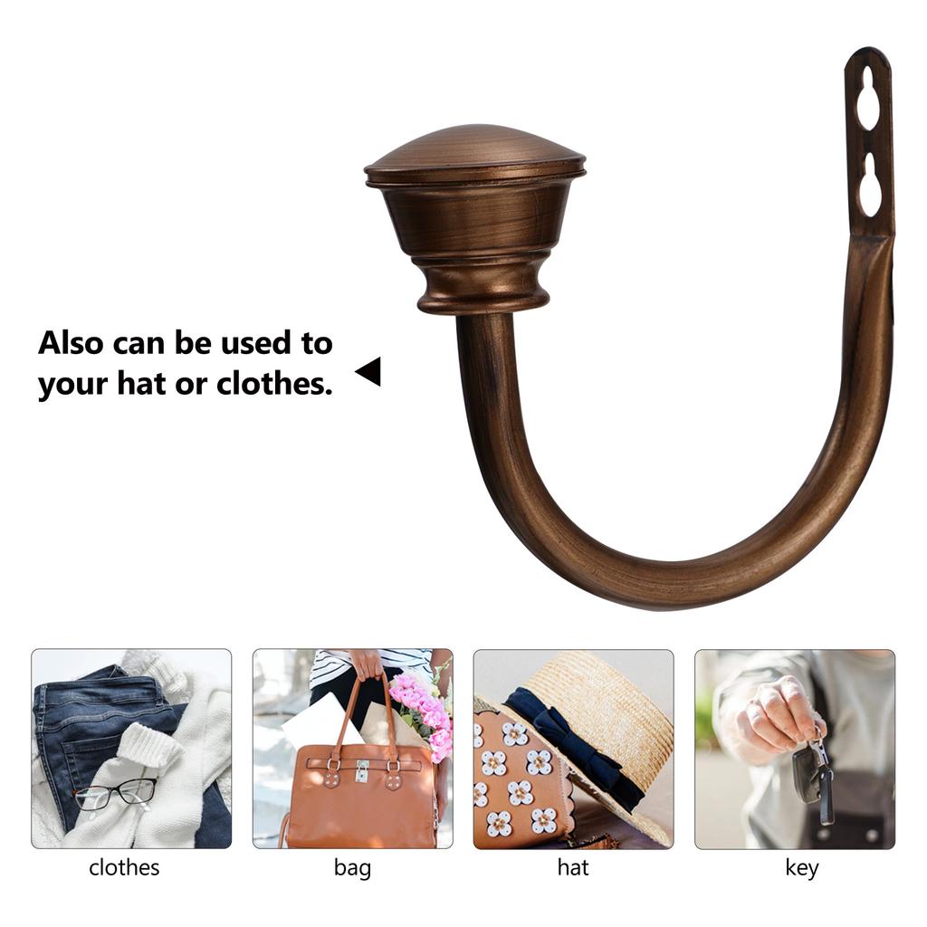 2pcs Curtain Hooks Wall Mounted U-Shape Holdbacks For Home Decor Multi Use Iron Hangers Bedroom Bathroom Kitchen Garage