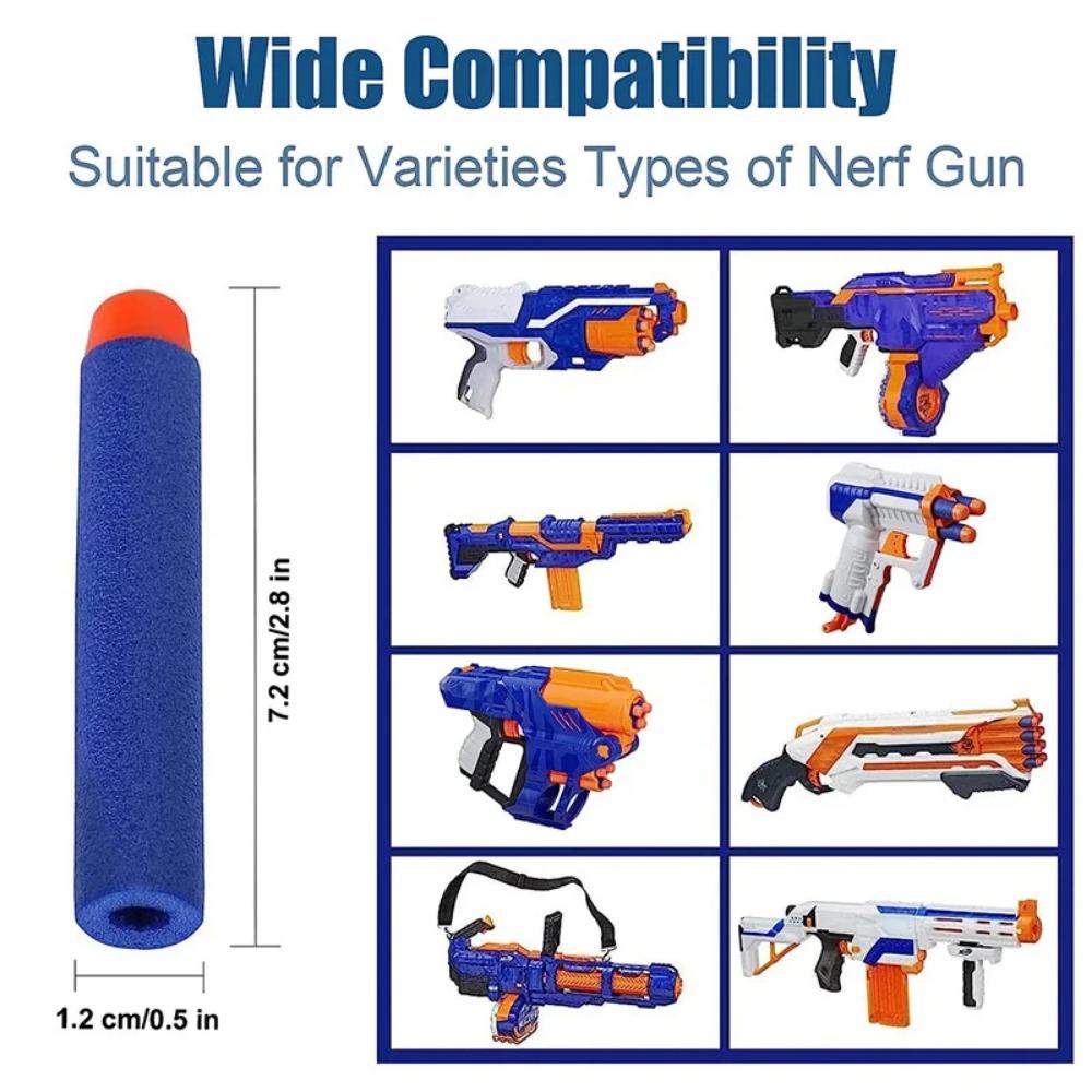100Pcs Blue Solid Round Head Bullets All Size For Outdoor Sports Children Electric Manual Eva Soft Bullet Toy Gun Accessories