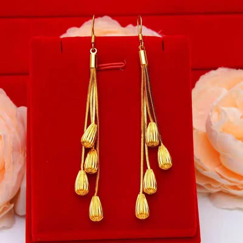 

Elegant Water Drop Tassel Earrings - Stylish Four-Line Design, Perfect High-End Gift for Mom