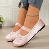 Fashion Elegant Bowknot Decoration Ballet Shoes Women 2025 Autumn Sweet Round Toe Flat Heel Mary Jane Shoes Fashion Dress Party Shoes